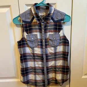 Harley Davidson Button down sleeveless top NWOT